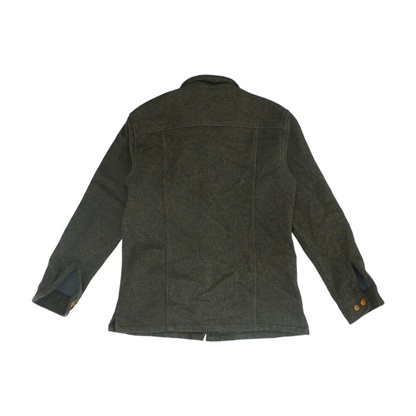 Green Solid Long Sleeve Button Down