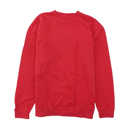 Red Solid Sweatshirt Pullover