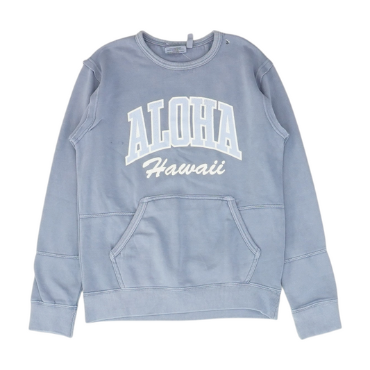 Blue Solid Sweatshirt Pullover