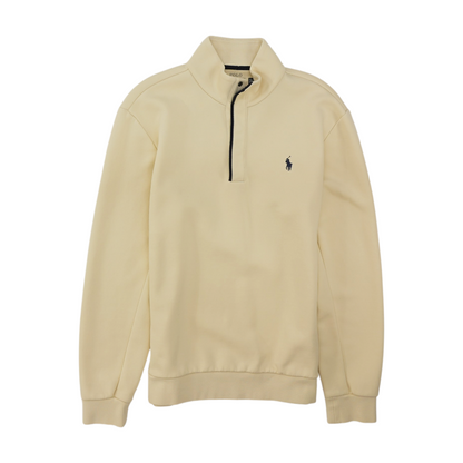 Cream Solid 1/4 Zip Pullover