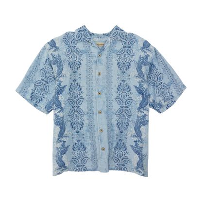 Blue Paisley Short Sleeve Button Down