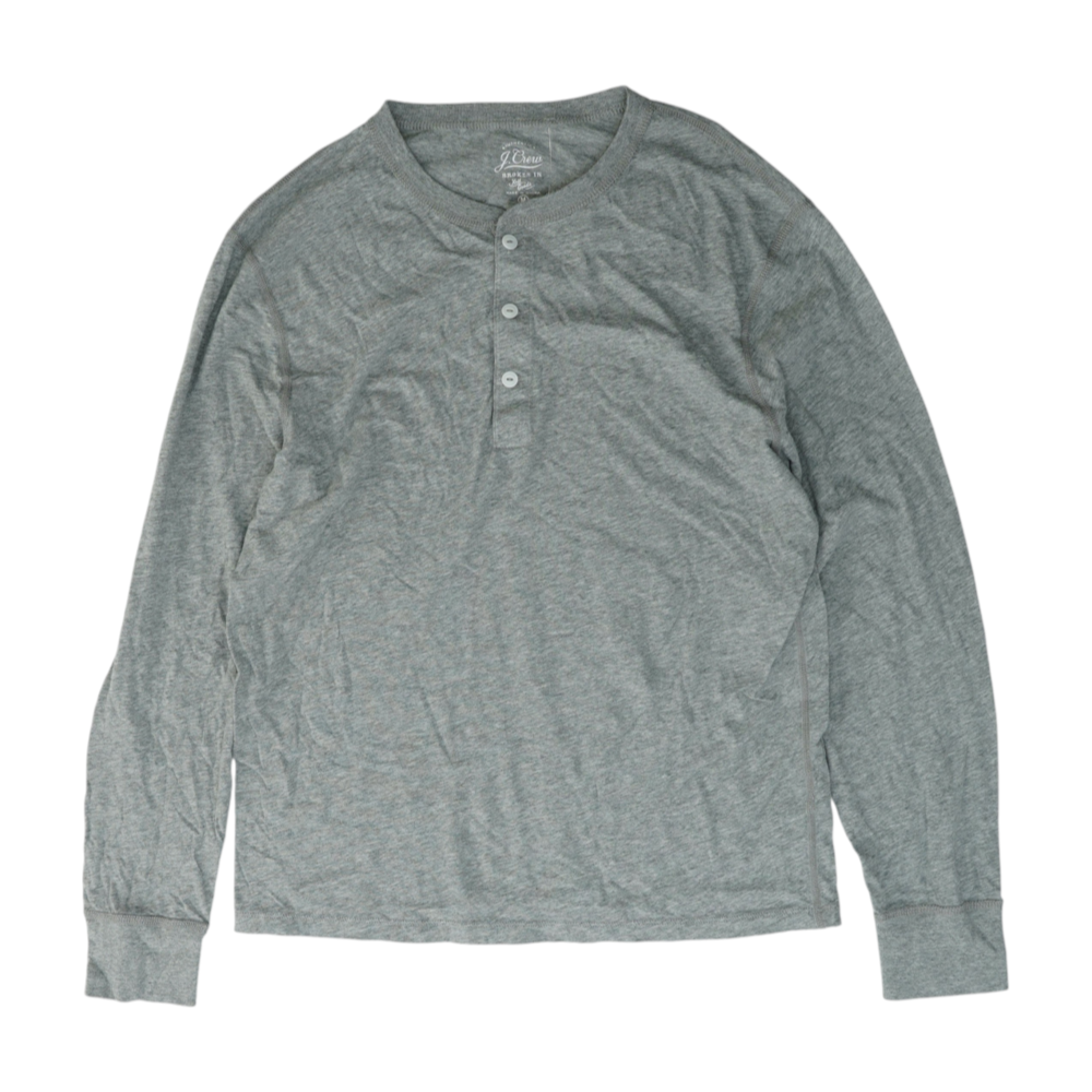 Gray Solid Henley T-Shirt