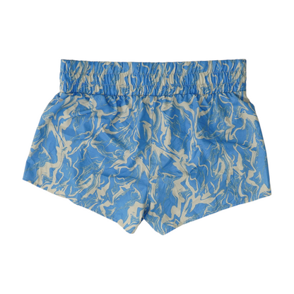 Blue Abstract Active Shorts
