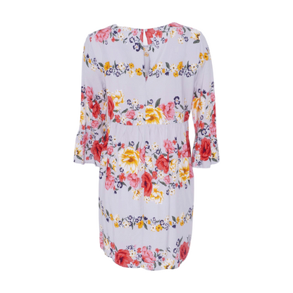 Gray Floral Mini Dress