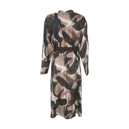Brown Print Midi Dress