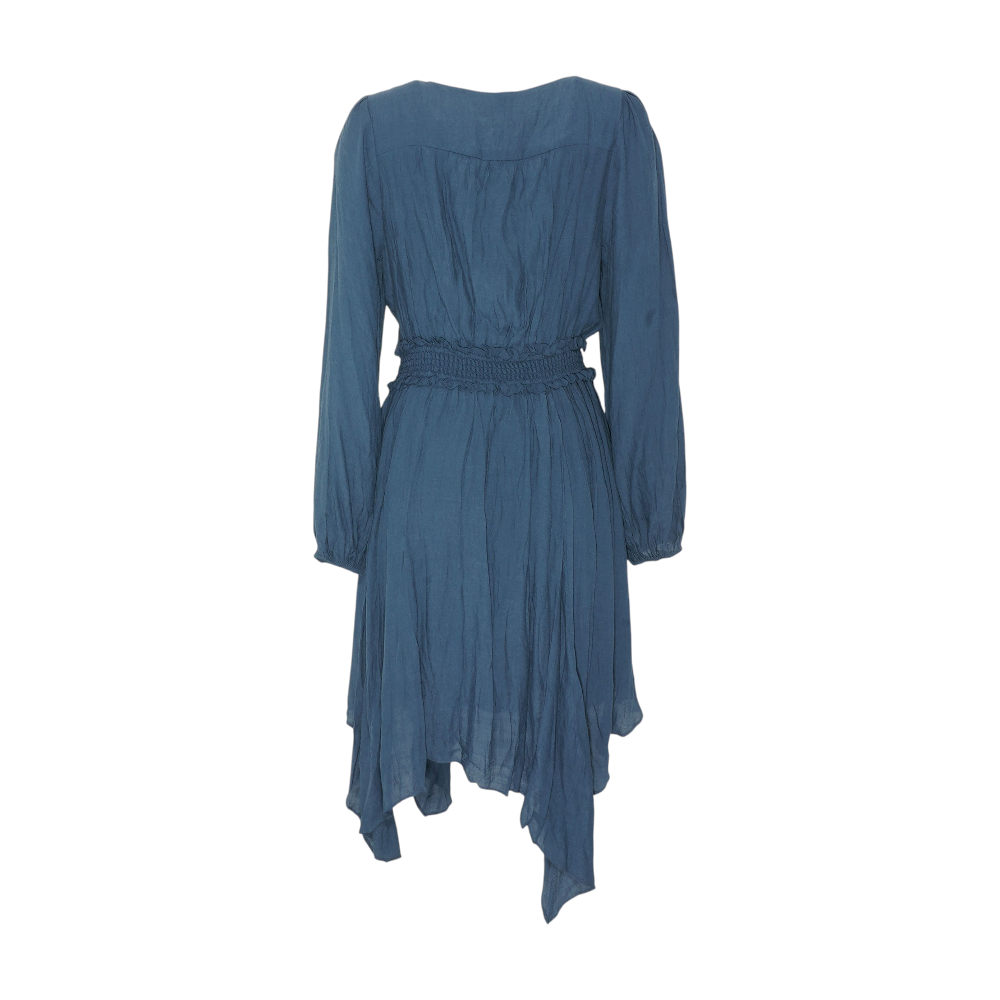 solid blue midi dress Blue Midi Dress