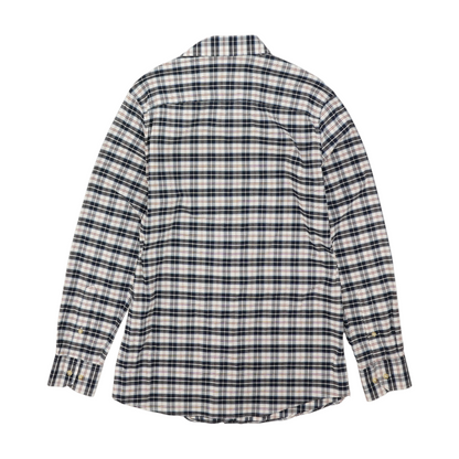 Navy Plaid Long Sleeve Button Down