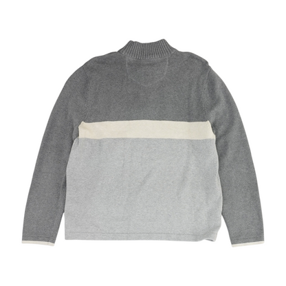 Gray Color Block 1/4 Zip Sweater