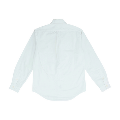 White Solid Long Sleeve Button Down