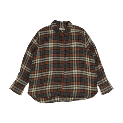 Brown Plaid Flannel Button Down