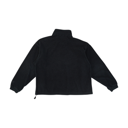 Black Solid Fleece Pullover