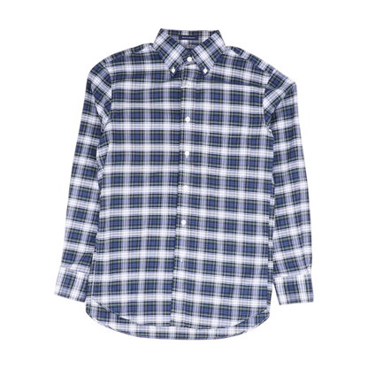 Green Plaid Long Sleeve Button Down