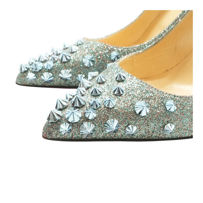 Blue Drama Metallic Glitter Pump