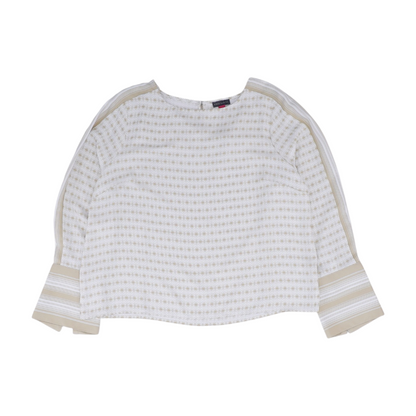 White Geometric Blouse