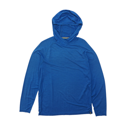 Blue Solid Hoodie Pullover