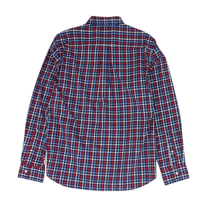 Navy Plaid Long Sleeve Button Down