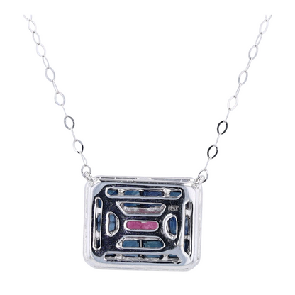 1/2 ctw 14K White Gold Ruby Pendant Necklace