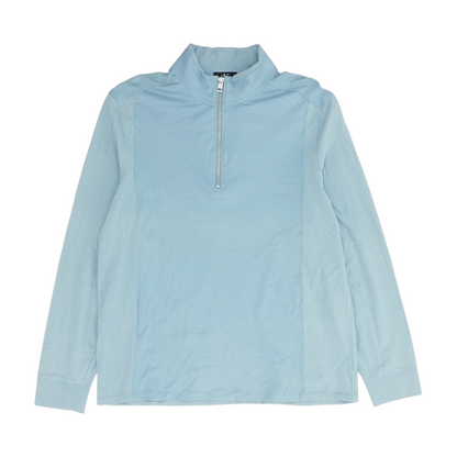 Blue Solid 1/4 Zip Pullover