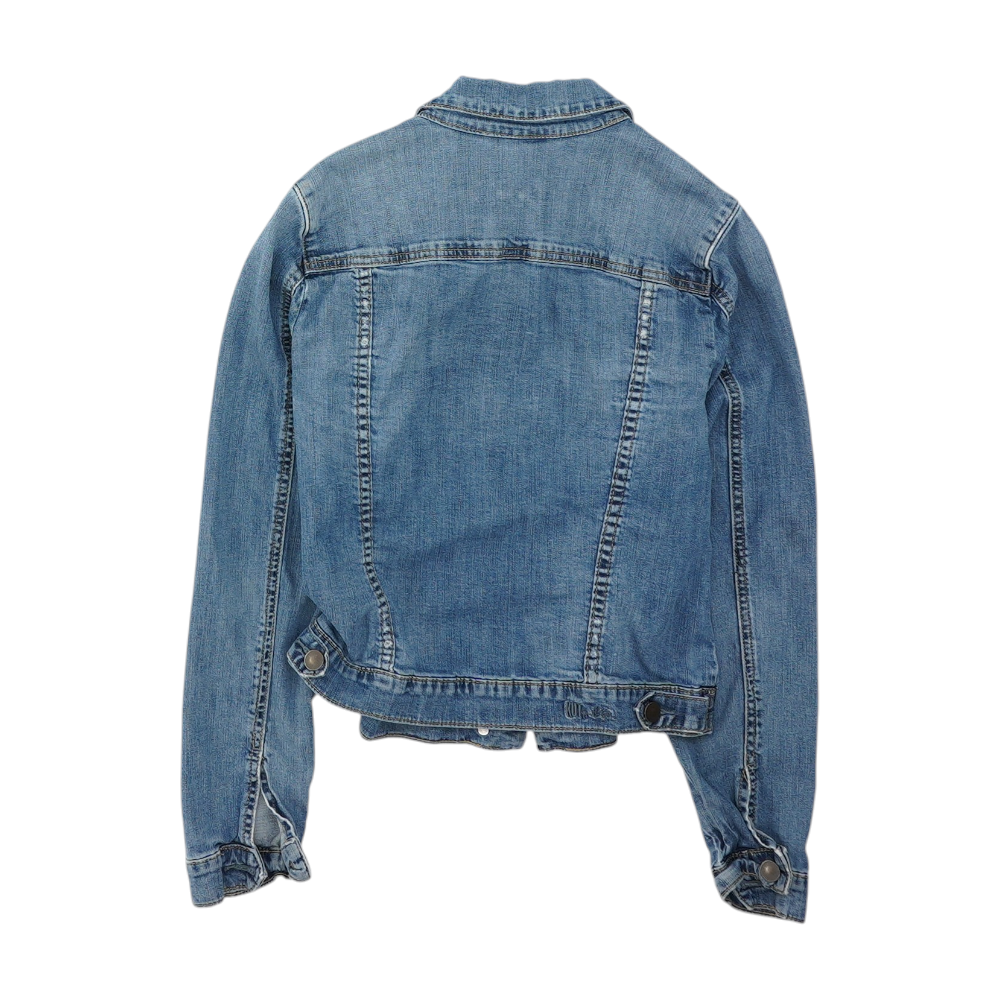 Blue Solid Denim Jacket
