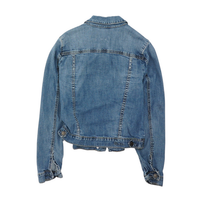 Blue Solid Denim Jacket