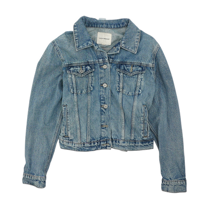 Blue Solid Denim Jacket