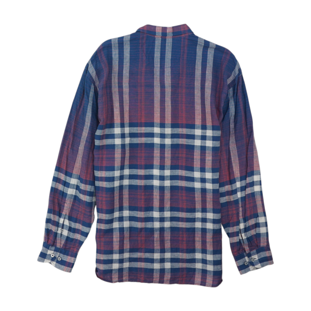 Blue Plaid Long Sleeve Button Down
