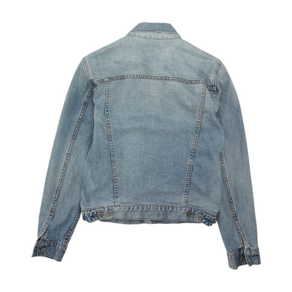 Blue Solid Denim Jacket