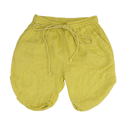 Lime Solid Knit Shorts