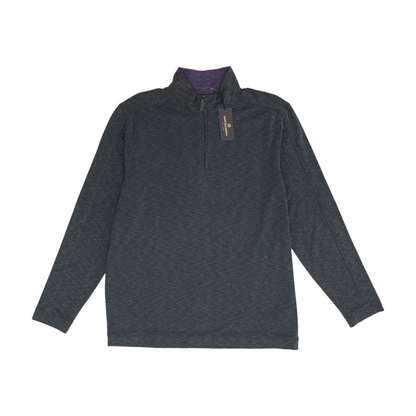 Gray Solid 1/4 Zip Pullover