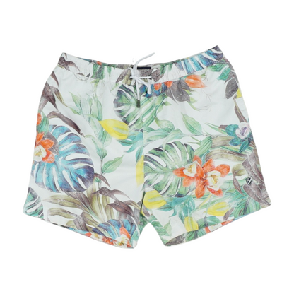 White Tropical Swim Bottom