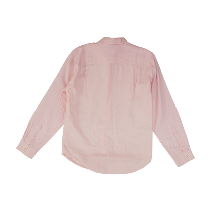 Pink Solid Long Sleeve Button Down
