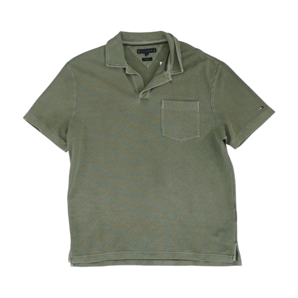 Green Solid Short Sleeve Polo