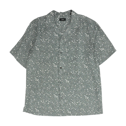 Teal Floral Short Sleeve Button Down