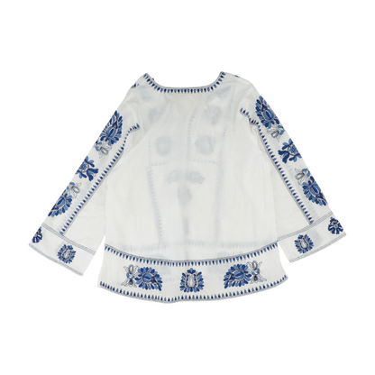 White Plus Print Blouse