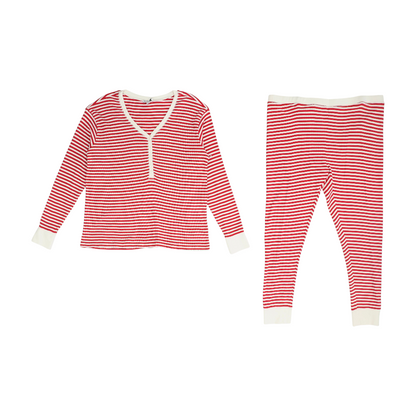 Red Plus Striped Pajama Set