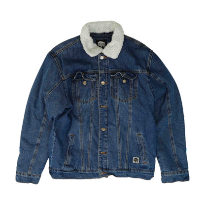 Blue Solid Denim Jacket