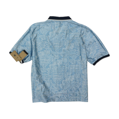 Blue England Print Short Sleeve Polo