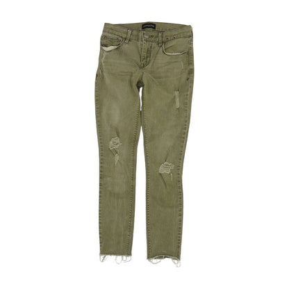 Olive Solid Mid Rise Skinny Leg Jeans