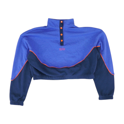 Blue Solid 1/4 Zip Pullover