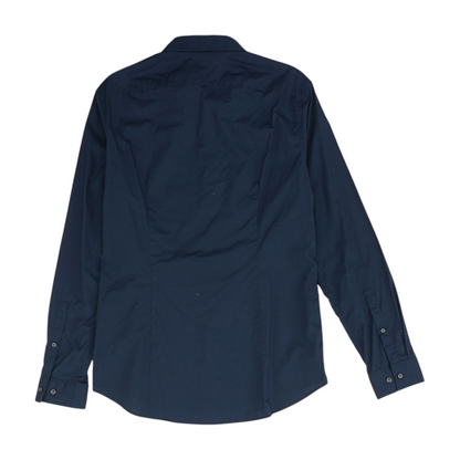 Navy Solid Long Sleeve Button Down