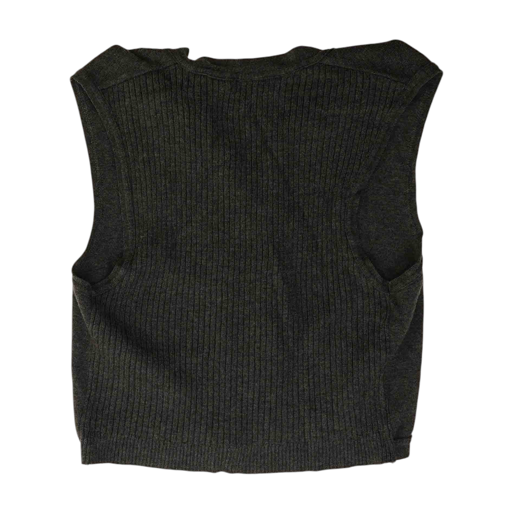 Gray Solid Vest Sweater