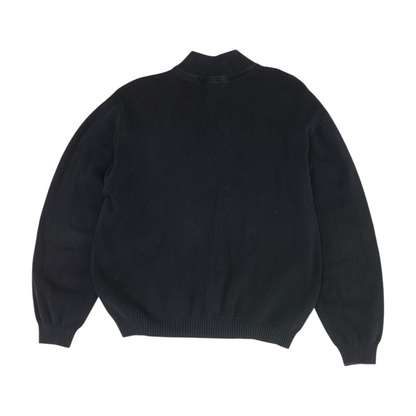 Navy Solid 1/4 Zip Sweater