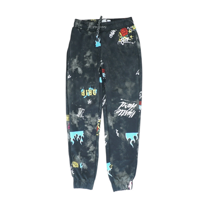 Black Graphic Regular Pants
