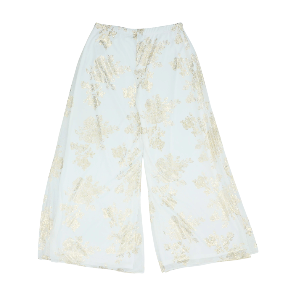 White Floral Pants