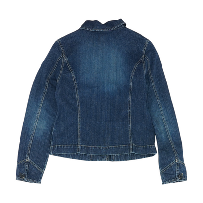 Blue Solid Denim Jacket