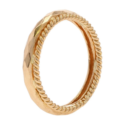 14K Gold Faceted And Rope Style Band