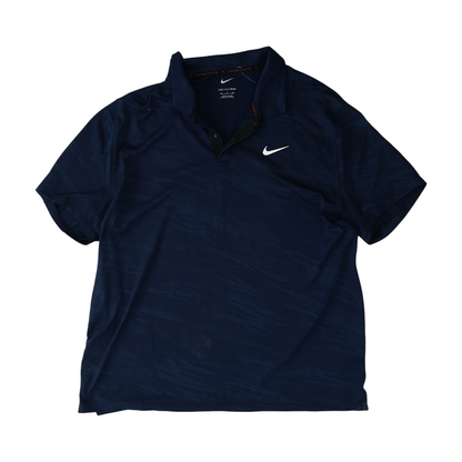 Navy Animal Print Short Sleeve Polo