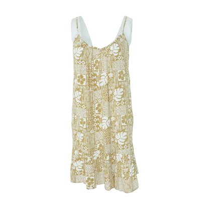 Tan Graphic Mini Dress