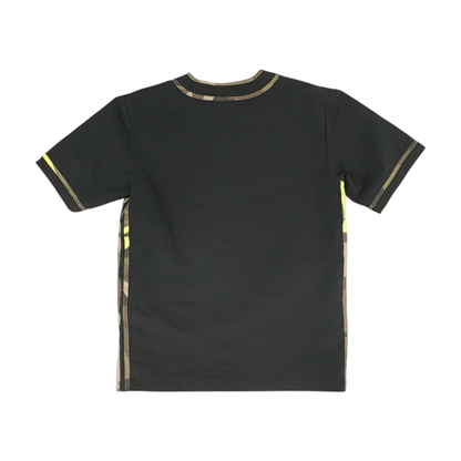 Black Solid Short Sleeve Button Down