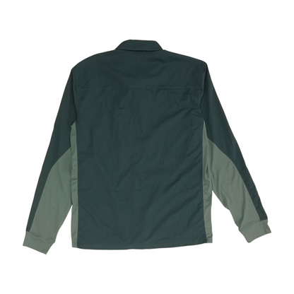 Blue Solid Outdoor Button Down